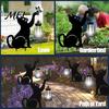 Outdoor-Solarleuchte Schwarze Katzenlaterne, Gartenpfahllampe, Wasserdichte Wichtel-Frosch-betriebene Lichterstatue, für Veranda, Garten, Rasen, Wegdekoration