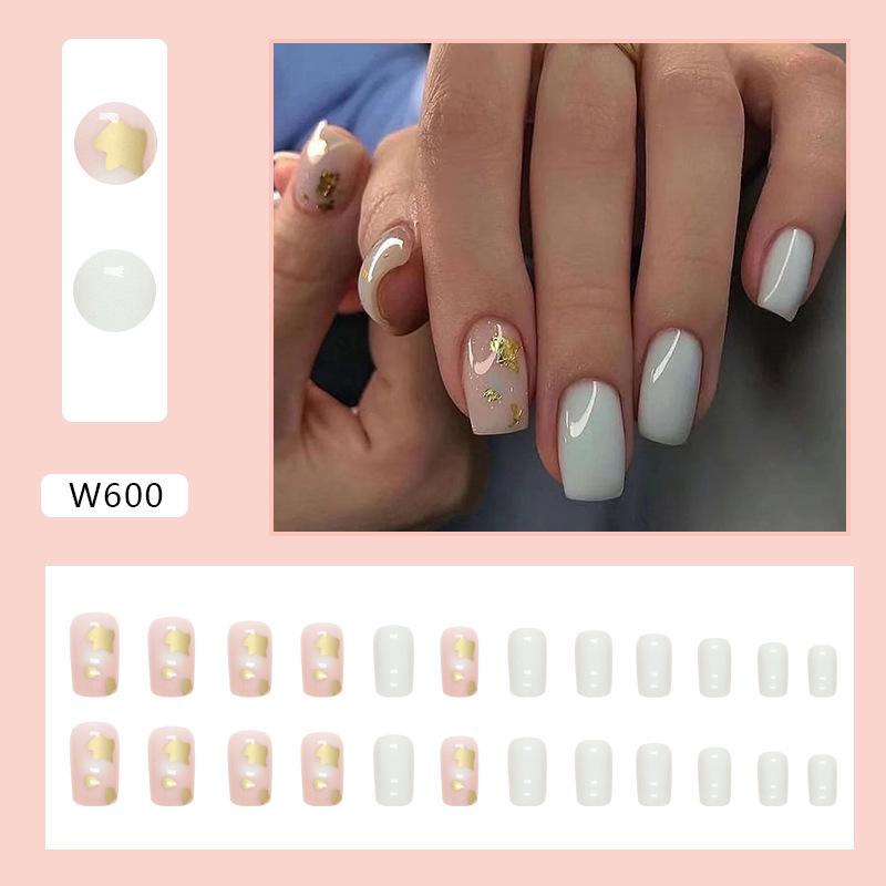 Summer Colorful Fresh And Cute Flowers European And American Fake Nails Solid Color Matte Nail Art Pieces Fashion Wear Nail