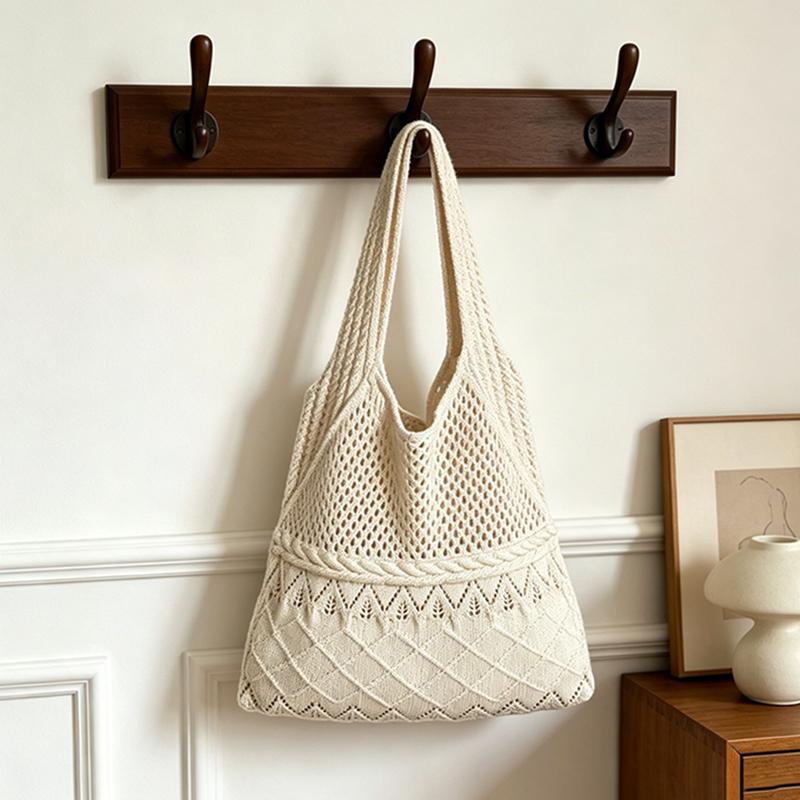 

Yogodlns Designer Knitted Handbags Female Large Capacity Totes Women s Pack Summer Beach Bag Big Purses Casual Hollow Woven Shoulder Bags 38x56cm