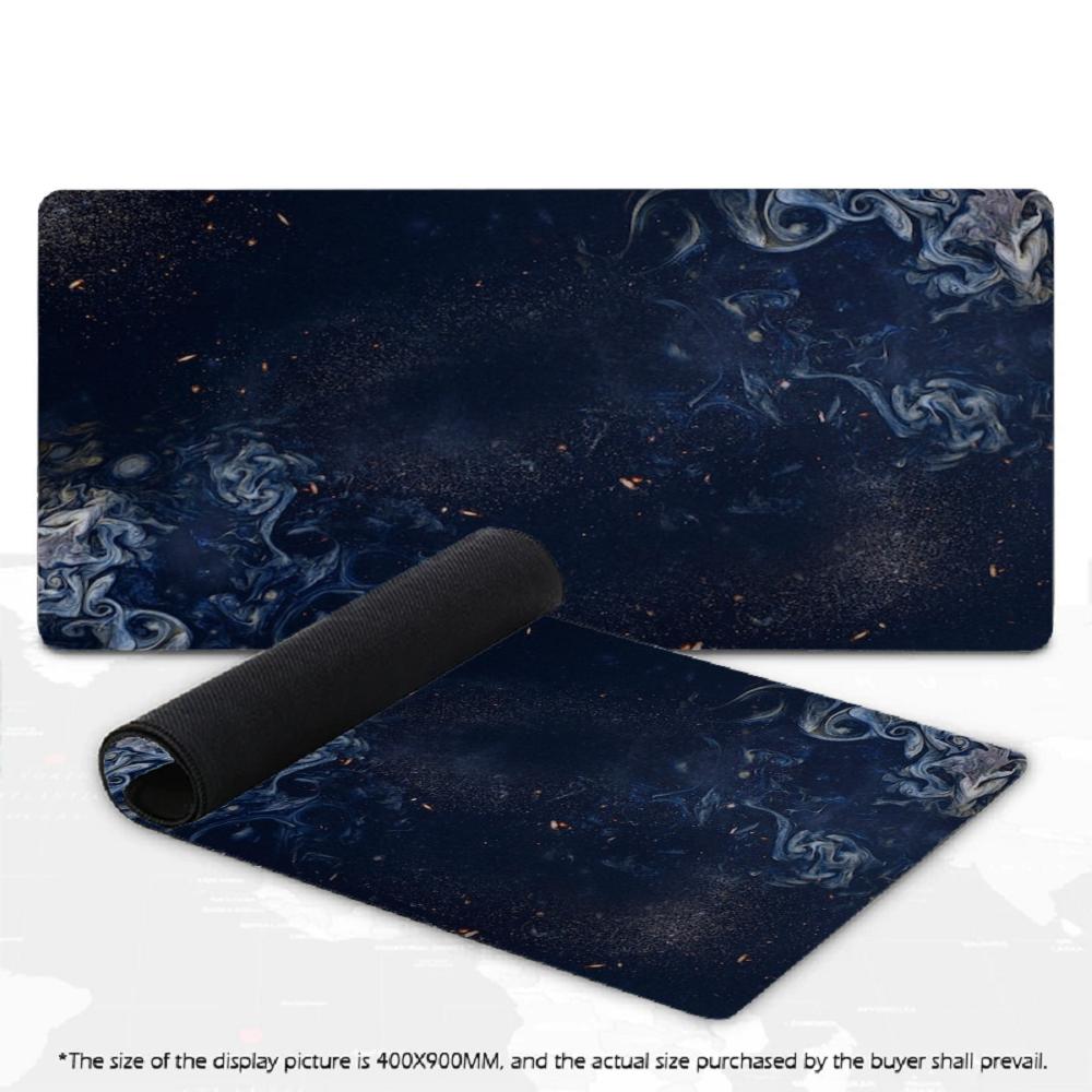 **XXL Gaming Mouse Pad Marble Smoke Fluid Art Deskmat Dark Purple Blue Swirl Gold Speck Non-Slip Rubber Overlock Keyboard Mat**