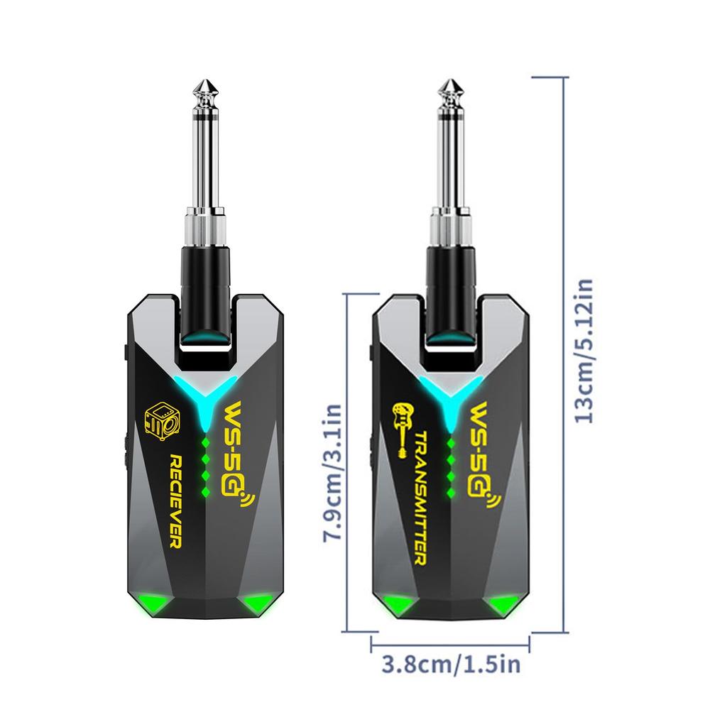 Btuty Wireless Guitar System 5.8GHz Low Latency 50m Transmission Studio Live Performance Black