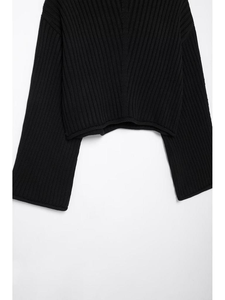 2024 Autumn Women's European & American Style Ribbed Knit Sweater