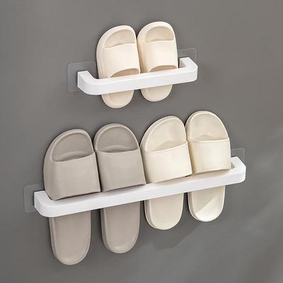 Punch-Free Wall-Mounted Shoe and Slipper Rack for Home, Bathroom, and Entrance