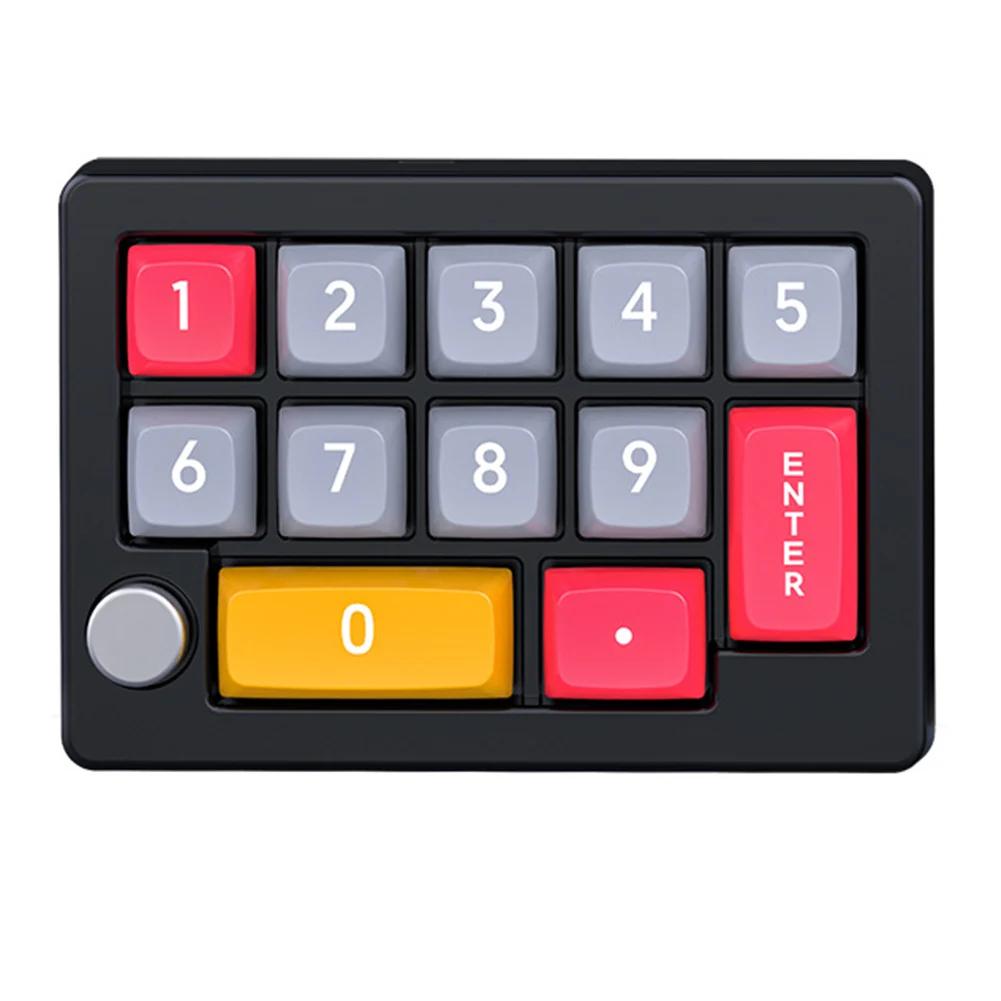 

Mechanical RGB Hot Swappable Wired Mechanical Keyboard With knob Mini Gaming Keyboard 12 Color RGB Light 13 Key Keypad чорний