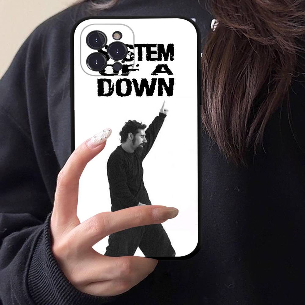 Band S-System of a D-Down Phone Case Black Soft Silicone TPU Phone Case For IPhone 11 12 13 14 15 16 17 Pro Plus Mini Max