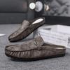 Mulas de Cuero Talla Grande 39-46 Zapatillas Mocasines Destalonados para Hombre Zapatos Medios para Hombre Sandalias de Punta Cerrada Hombre Zapatos Casuales Semi-Arrastre