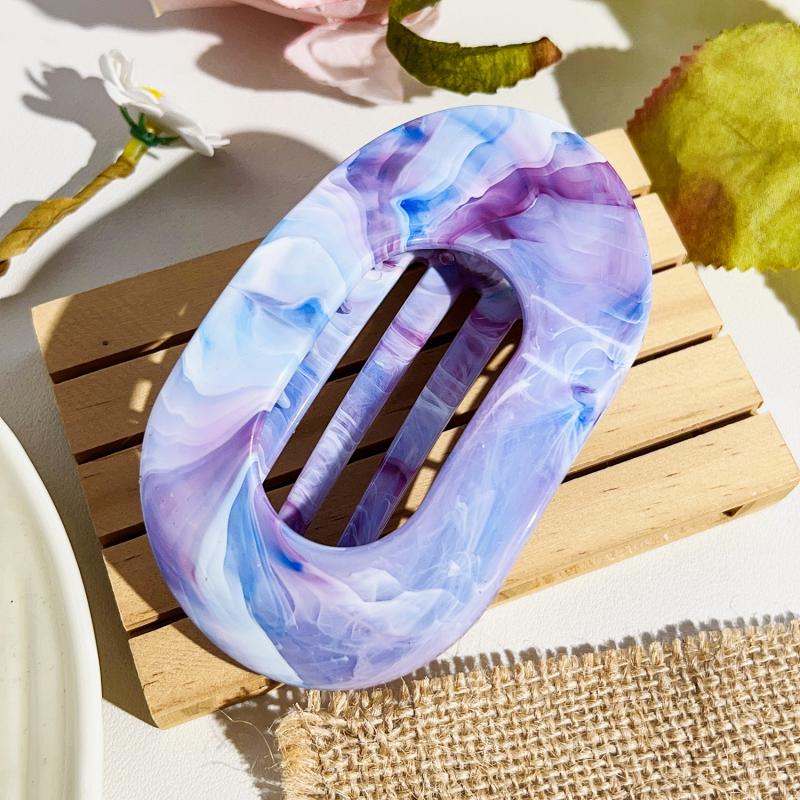 

Овальные заколки-крабы для волос Женские элегантные мраморные акриловые плоские круглые зажимы для волос Премиальные красочные шпильки-гребни для пучка