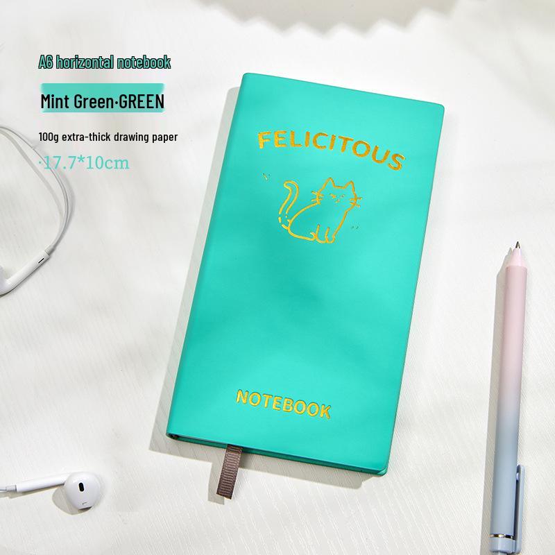 Fabric-Textured A6 Patterned Planner: Compact, Thickened Pocket Diary for Office and Business.