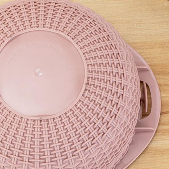 1 Set Stainless Steel Drain Basket Double-layered Rotatable Anti-skid Bottom Kitchen