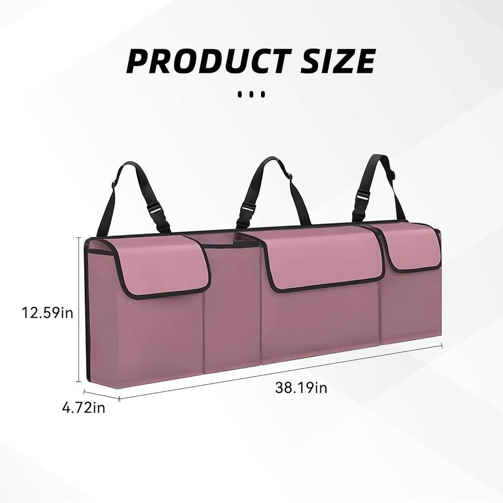 Car Trunk Organizer, Backseat Hanging Large Storage With Adjustable Straps,Waterproof PVC Collapsible Cargo Bag, Car Interior Accessories For Auto