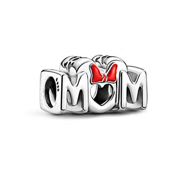 Caja de regalo de corazón rojo con cuentas de plata de ley 925 auténtica, abalorios de Papá Noel aptos para pulseras de moda originales, regalo de joyería Diy para mujer