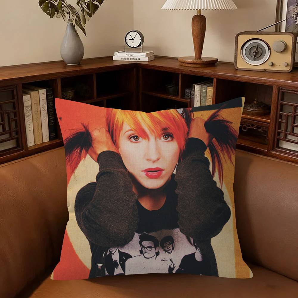 H-Hayley Williams Cantora Almofada de Escritório Fronha Capa de Almofada de Carro 45X45cm Fronha Lombar Fronha de Sofá