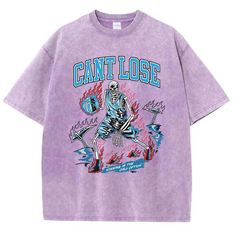 Womans Acid Wash T-Shirts California Basketball Manga Printing Tops Crewneck Oversized Cotton Tee Shirts Trend Clothes