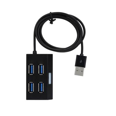 Portable Independent LED Light 4 Port USB 3.0 Hub Splitter for Phone Tablet PC White