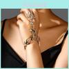 Contemporary Alloy Water Diamond Finger Bracelet For Women Travel Souvenir