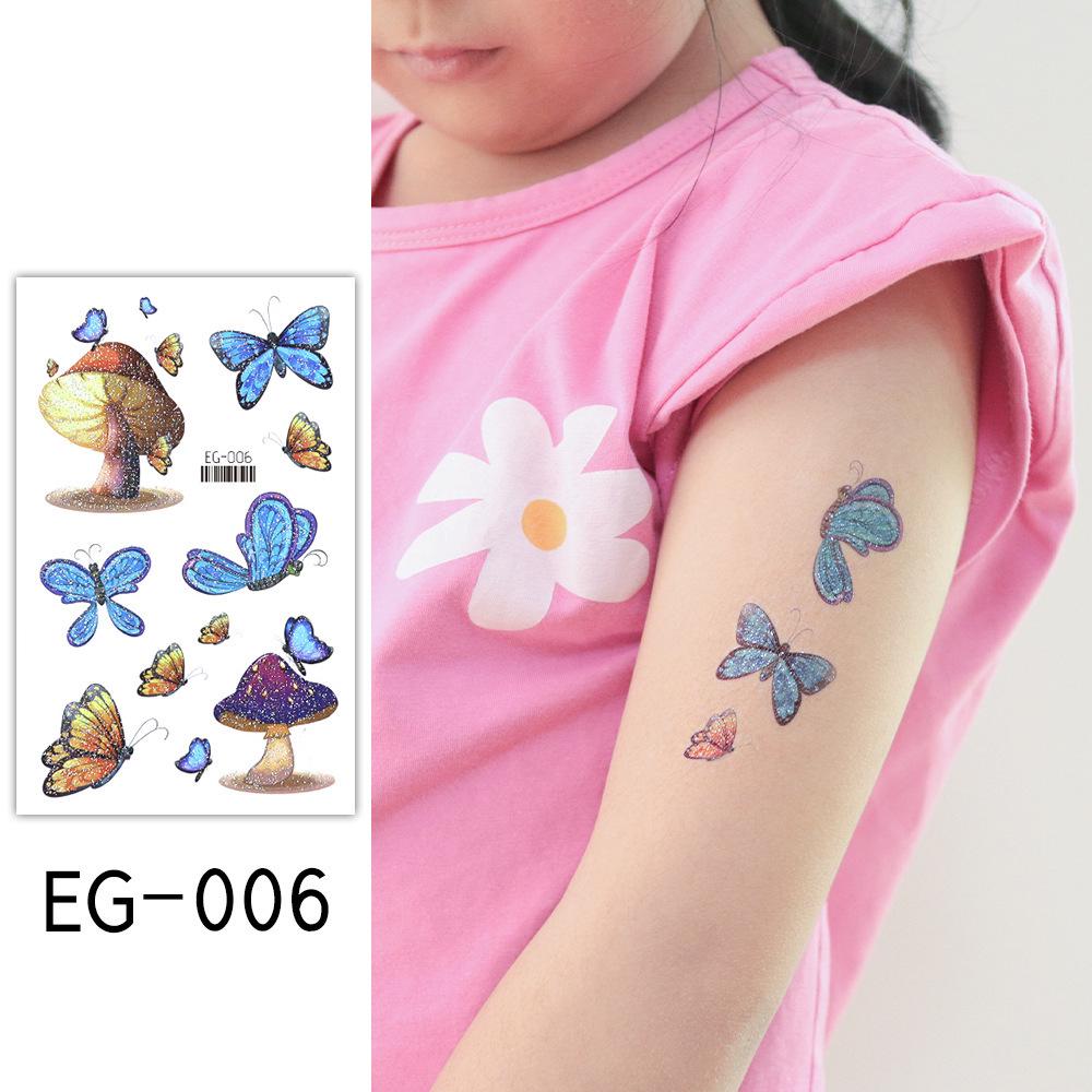 Ruikalong Cartoon Mermaid & Butterfly Glitter Tattoo Stickers for Children
