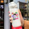 KPop Demon Hunters Sports Transparent Water Bottle Portable Gym Travel Clear Leakproof Drinking Frosted 400ml Play Entertaining Safe Kid Friendly Fun