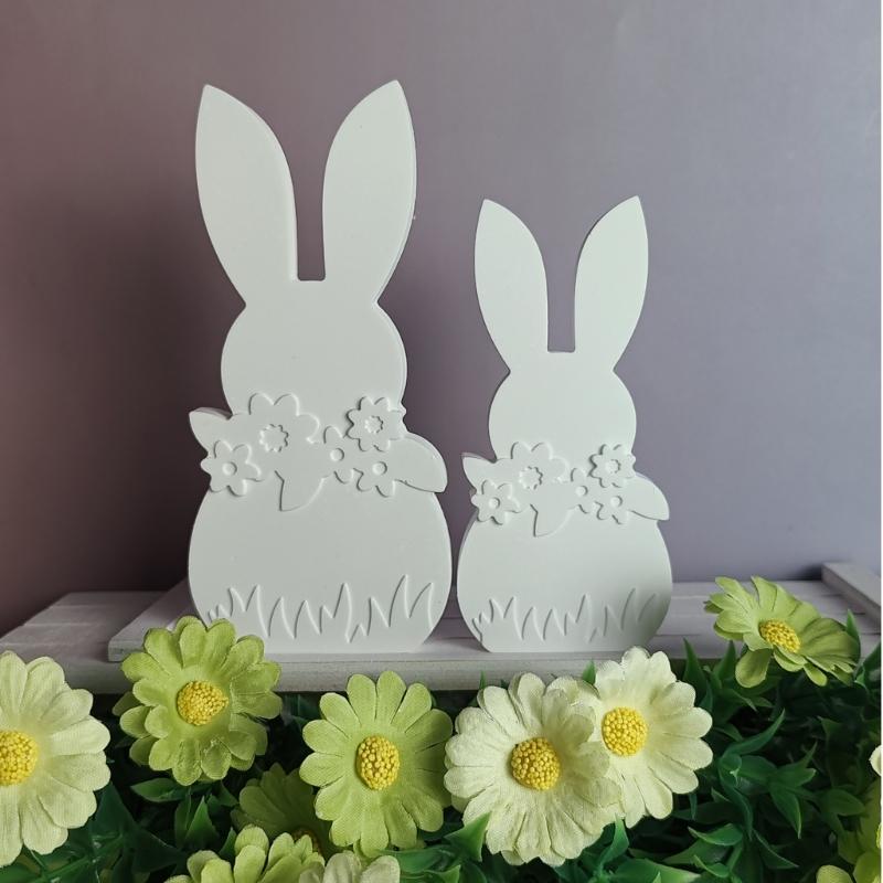 Rabbits Shaped Silicone Mould Heat Resistant Easy Cleaning Detailed Easters Candle Making Supplies
