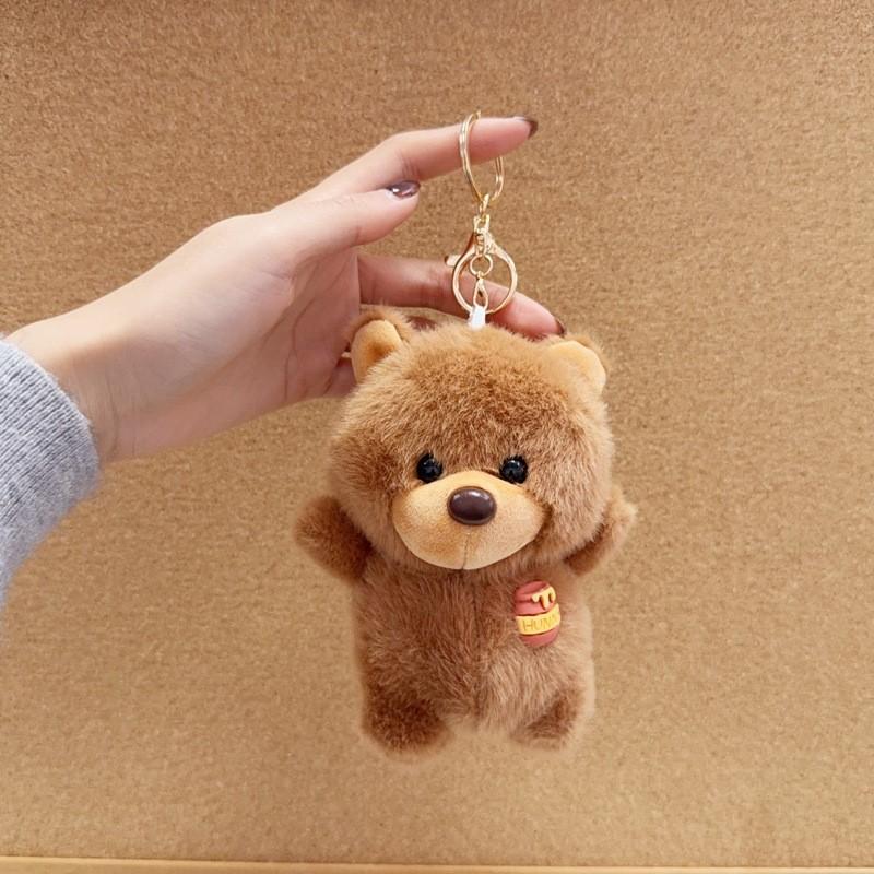 

Cute Polar Bear Plush Keychain With Pp Cotton Filling For Bag Decor And Gift темно-коричневого кольору