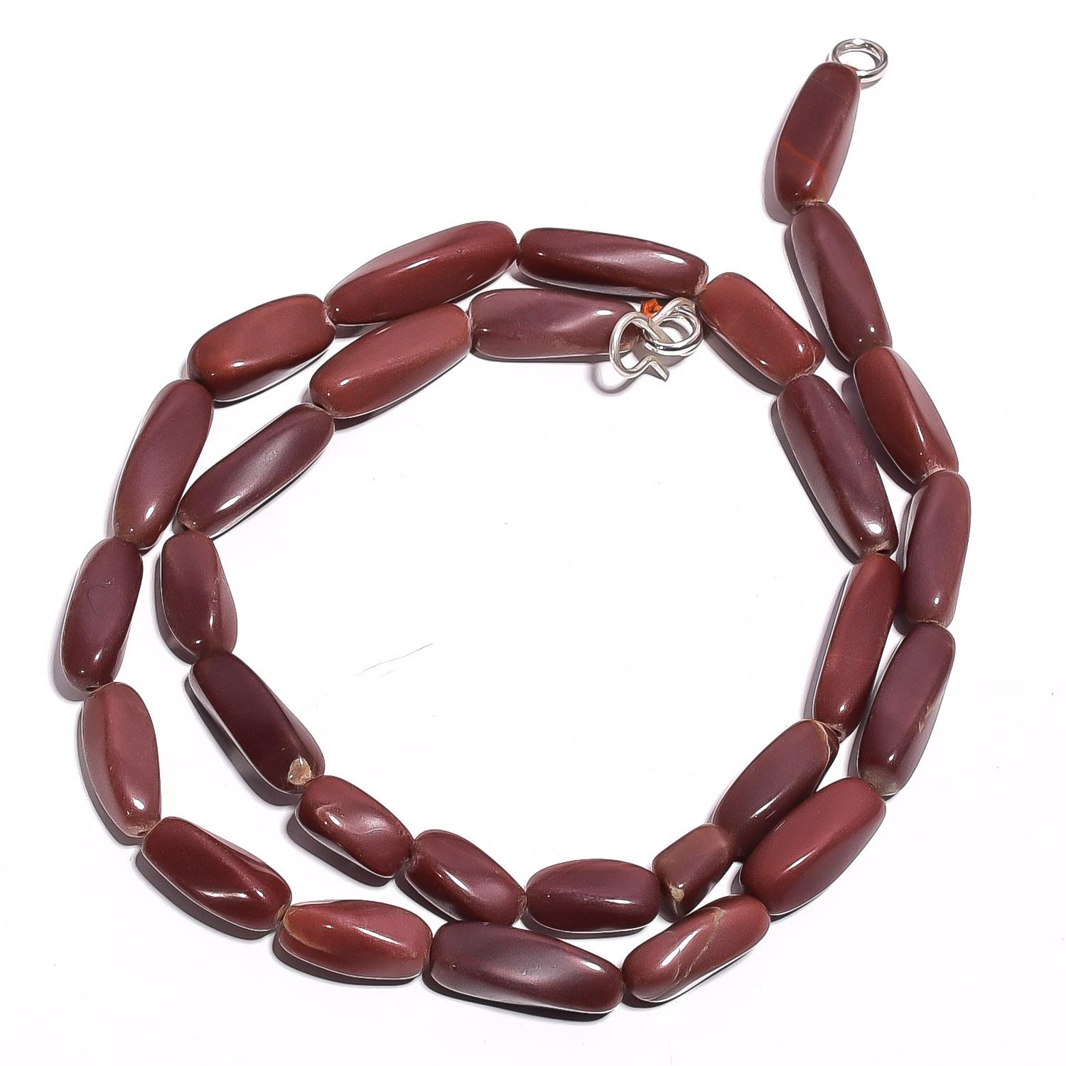 

Натуральный Красный Агат Камень Витой Трубчатый Гладкий Бусы Ожерелье 17 UB-3548 UB-3548