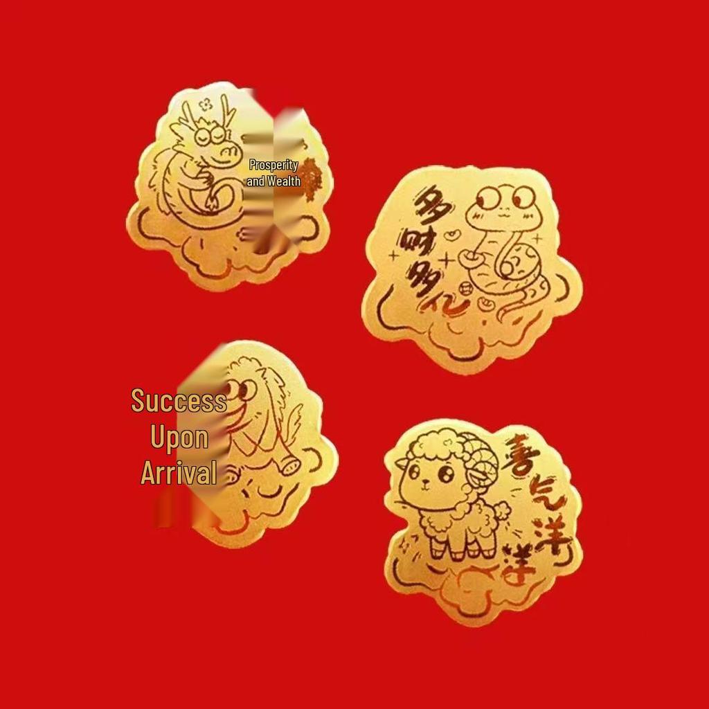 Authentic 999 Pure Gold Zodiac Mobile Phone Sticker with Certificate