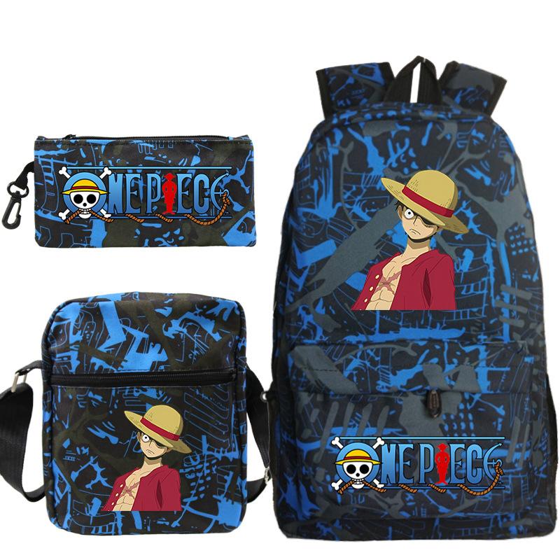 Peripheral Student Schoolbag Three-Piece Set, Youth Backpack, Shoulder Bag, Pencil Case