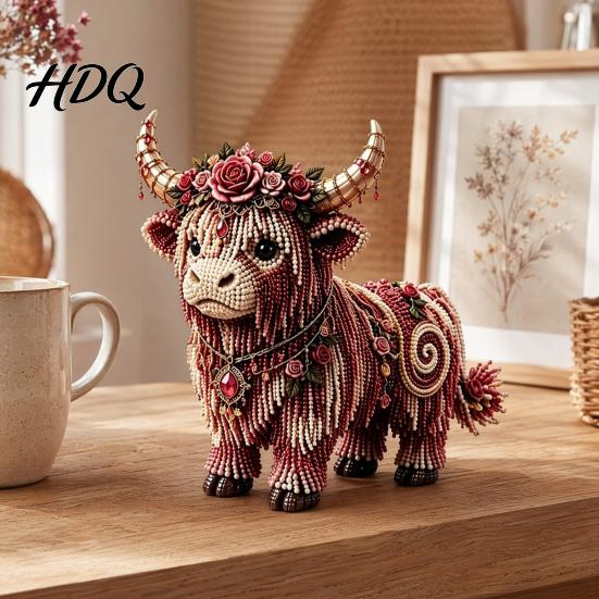 Multi-color Beads Set Highland Cow Bead Kit Mythical DIY Craft Tiny Animal