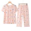 Middle-aged and Elderly Women's Suit Loungewear Mother Pajamas Summer Thin Short Sleeves Soft and Comfortable Cloud Cotton Two-piece Set