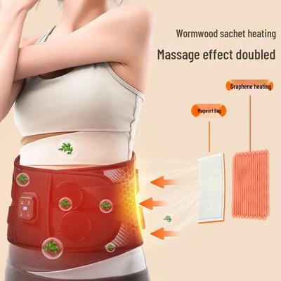Heated Waist Support & Massager Belt - Electric Hot Compress for Back and Abdomen Relief.
