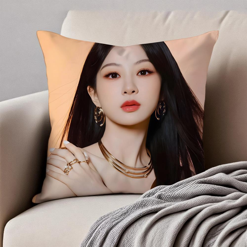 Fashion and elegant Chinese actress YYang Zi Cushion Cover Pillowcase Antidustmite Invisible Zipper Short Plush Sofa Cushion