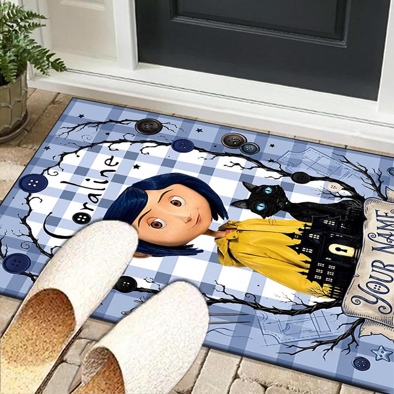 Custom NameMystery Coraline's World Carpet, Indoor Rug, Chair Rug, Living Rooms, Doormat Made From Polyester Home Decor Birthday Christmas Gifts