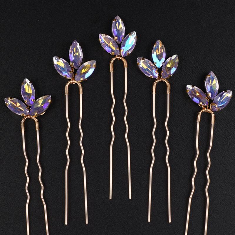 

5 шт. Стразы Маленькие Простые Заколки для волос невесты Серебристые Свадебное украшение для волос Свадебные аксессуары для волос для женщин и девушек