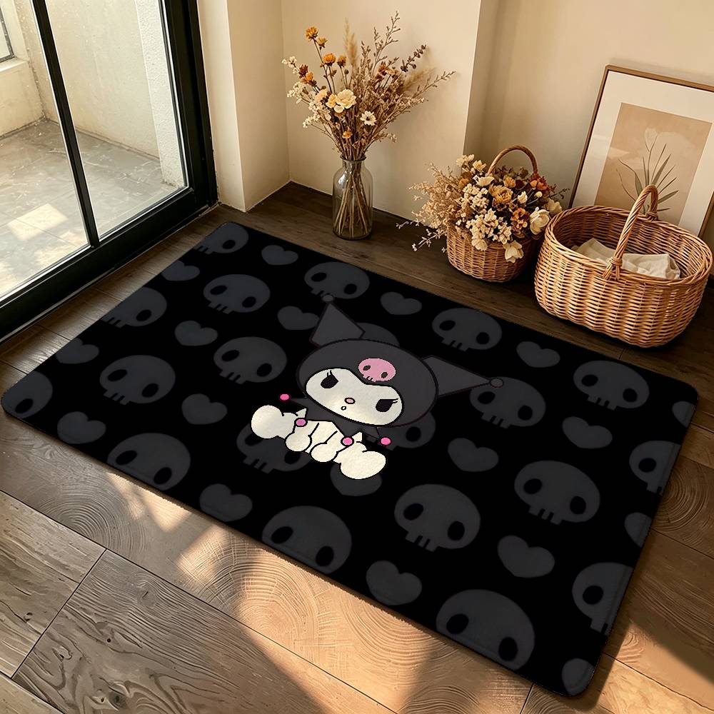 Kawaii K-Kuromi Cute Carpet Bathroom Anti-slip Mat Door Mat Home Decoration Mat Entrance Door Mat Scratch-resistant Door Mat