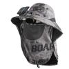 Polyester Solar Powered Fan Hat Neck Cover Breathable Mesh Fisherman Hat Wide Brim Sun Protection Visor Fan Sunscreen Cap
