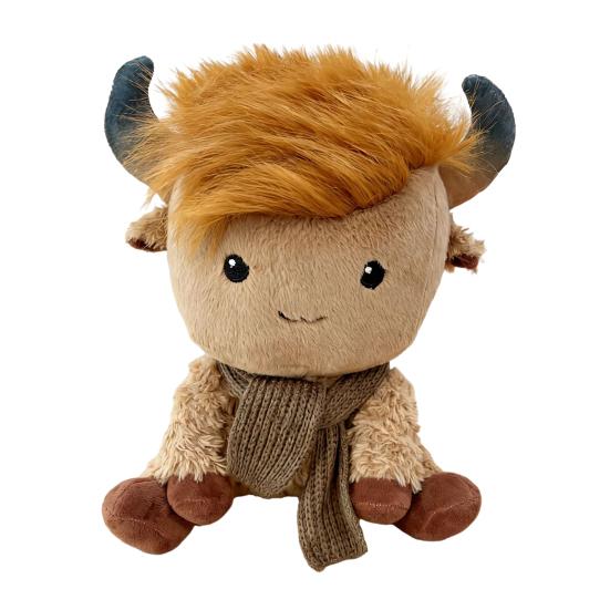 

Highland Cow Plush Toy Sitting Scottish Cow Stuffed Animal Soft Cuddly Toy Cute Home Decor Gift for Animal Lovers хакі
