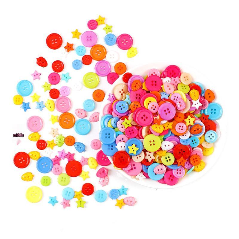 Kindergarten Creative DIY Colorful Resin Button Kit for Kids