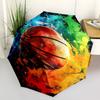 1pz Ombrello Colorato Basketball Splash Apertura/Chiusura Automatica, Design Pieghevole Portatile, Telaio in Ferro, Esterno, Regalo per Appassionati e Viaggiatori.X013