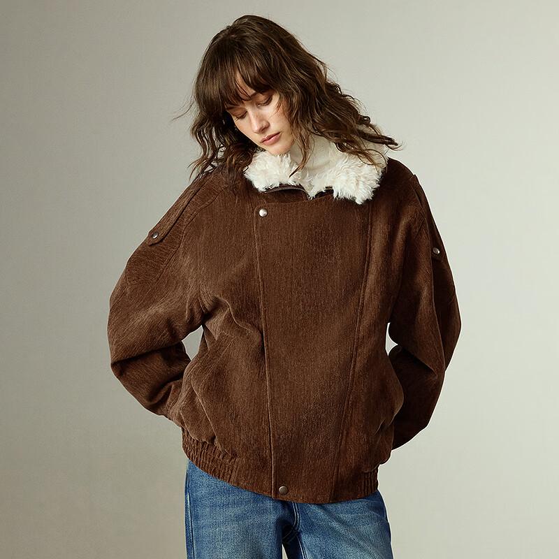 Chuyu Women's Retro Nomadic Plush Lapel Padded Jacket