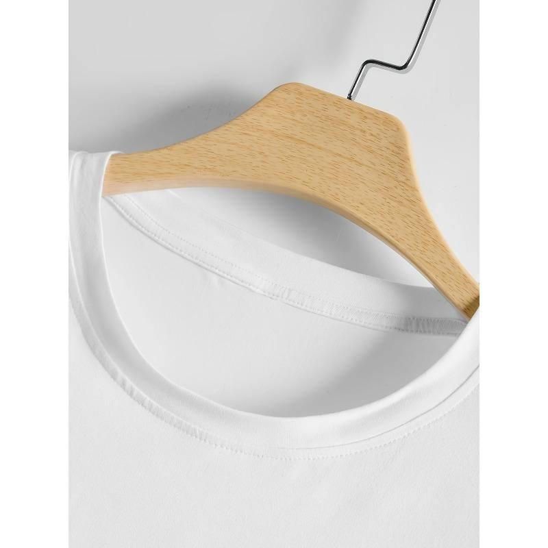 European size Simple Letter Fashion Casual Loose Fit "IT's OK" Letter Print Men's Short Sleeve T-Shirt