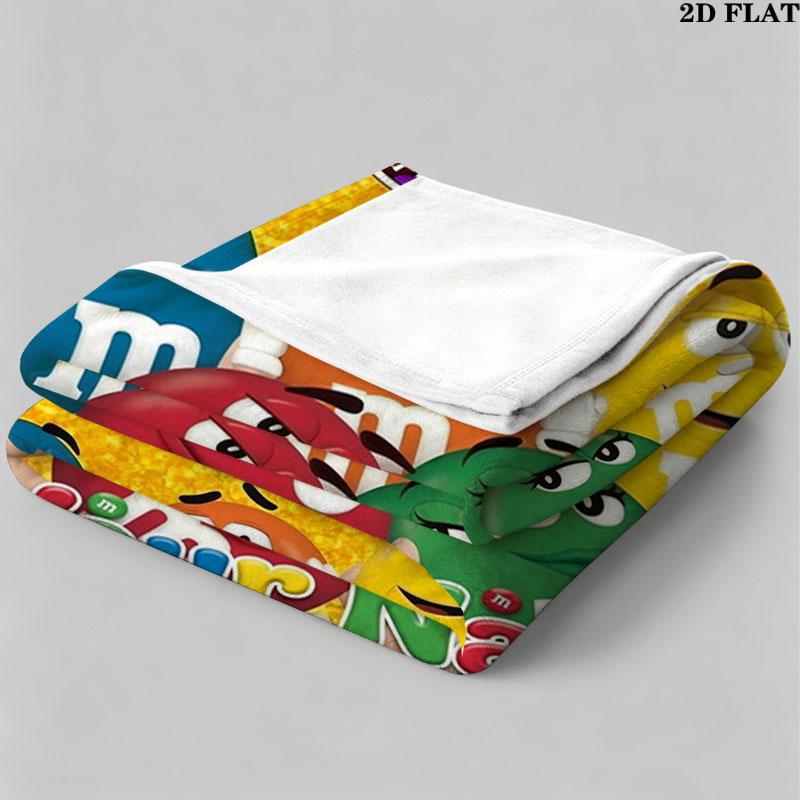 1PC M&M's Custom Name Patterned Flannel Blanket Suitable For All Seasons for Home Decor Warmth and Comfort Gifts Holiday Present