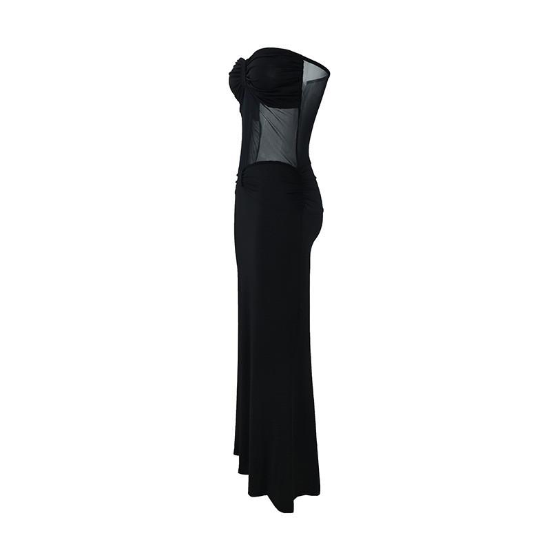 Sexy Clubwear Nightclub Dress With Sheer Mesh And Spliced Fabric For Party Night Out