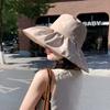 New big edge bucket hat women's summer sunscreen sun hat color glue face cover beach hat foldable bow