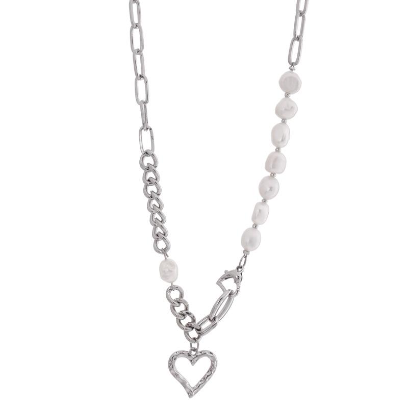 Light Luxury Natural Freshwater Pearl Heart Clavicle Chain Women 2021 New Summer Niche Elegant Daily Dating Versatile Decorative Necklace