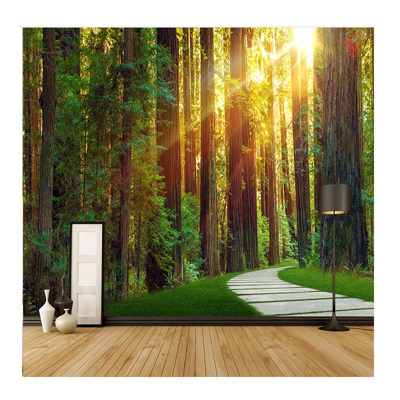 

3d Forest Wallpaper Primary Sunlight Wall Mural Living Room Bedroom Restaurant Background Decor Mural Wallpaper 200 cm(W) x 140 cm(H)
