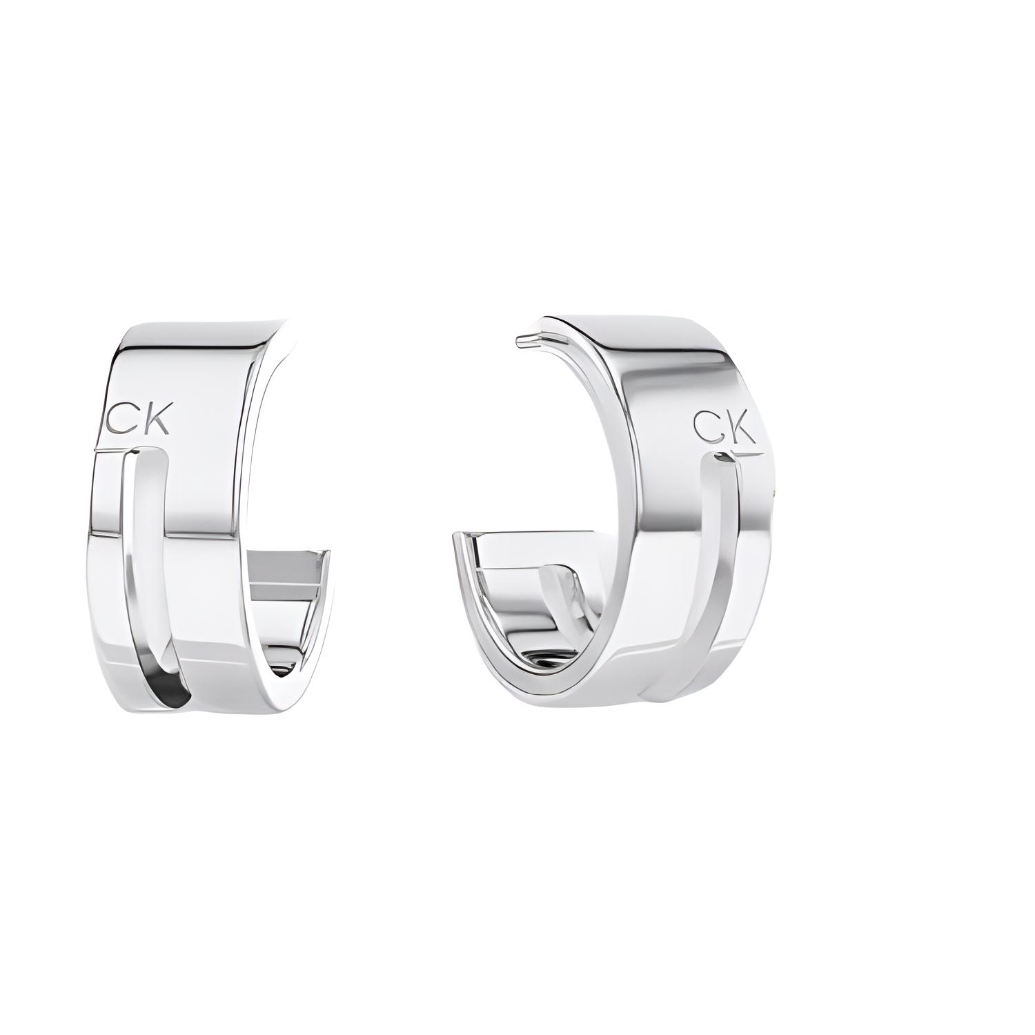 Calvin Klein Logo Design Steel Earrings Women earrings Silver 35000677 F,Silver