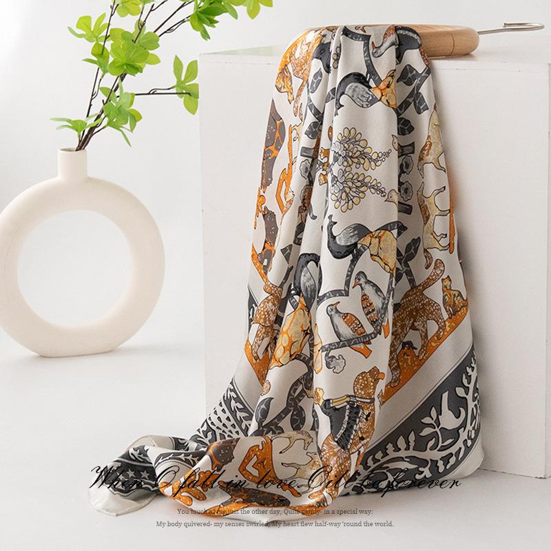 

86 Square Scarf 100% Mulberry Silk Silk Silk Scarf Premium Sense To Give Mom Mother-In-Law Gift Scarf Scarf Scarf Lady On Behalf Of The Scarf 86 * 86cm (with gift box)