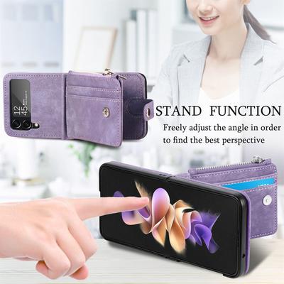 Proste skórzane etui ochronne odporne na wstrząsy do Samsung Galaxy Z Flip 4 Flip3 Flip4 Flip 3 5g Akcesoria do telefonu Pokrowiec portfel