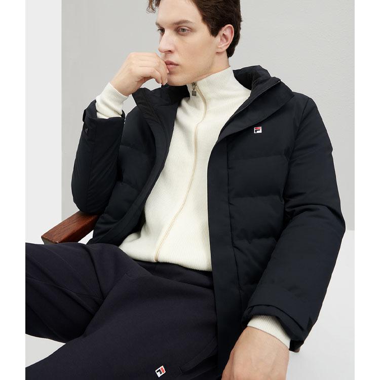 Fila 2023 Winter New Basic Simple Comfortable Casual Warm Down Jacket Men Outerwear Legendary-Blue F11M341904F-NV