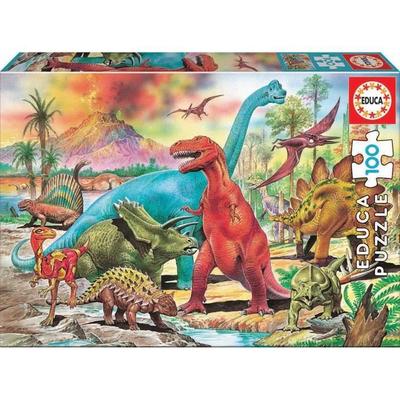 Educa Puzzle - 100 Dinosaurs - For Children Aged 7 and Over - 100 Pieces - Indoor