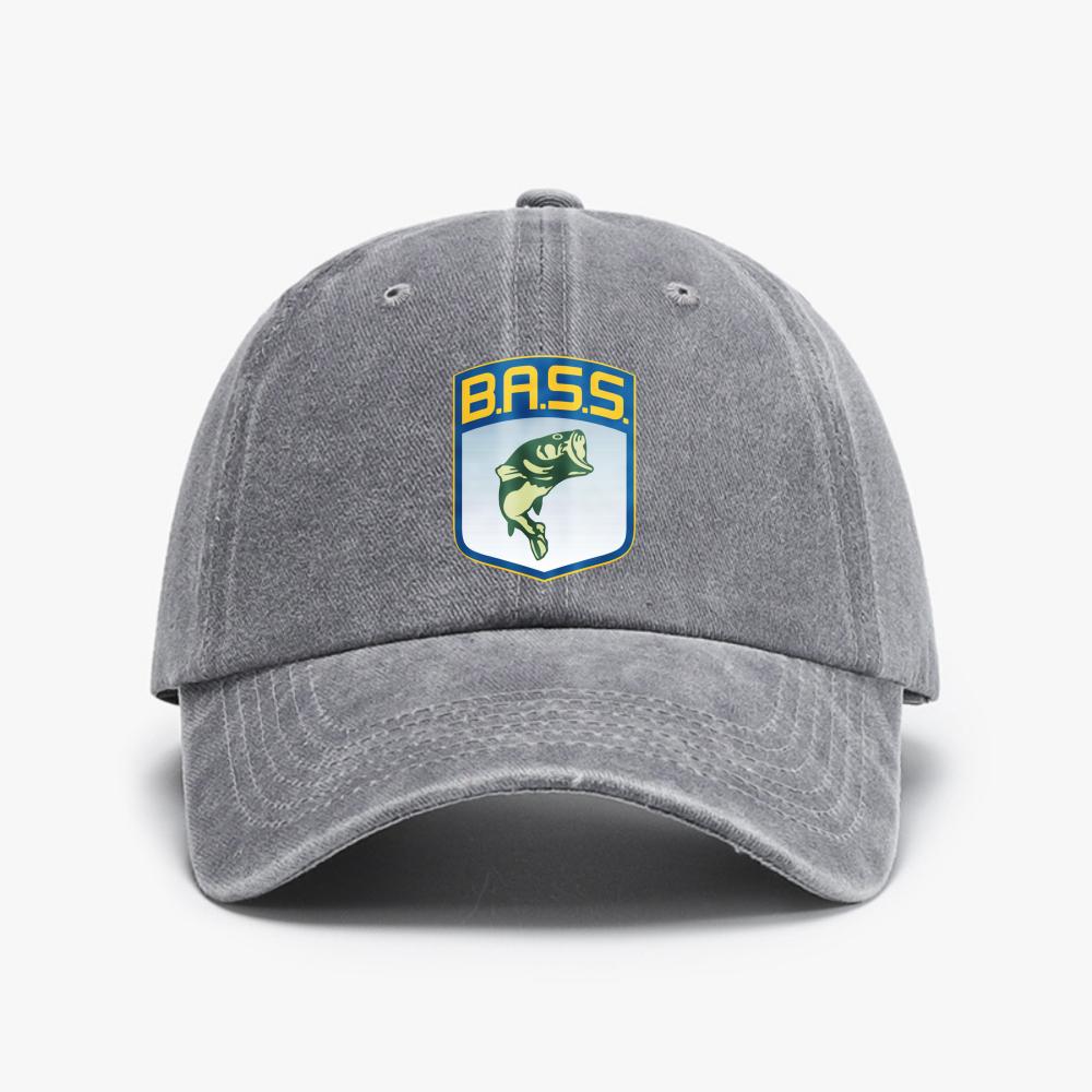 Bass Fishing Distressed Washed Baseball Cap Fashion cowboy hat Retro Style Casual Soft Adjustable Dad Hats Adjustable